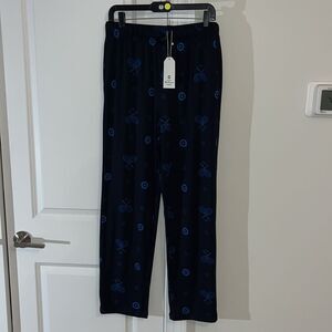 New $55 Soft Blue Ben Sherman summer travel casual lounge pants Tennis Print M